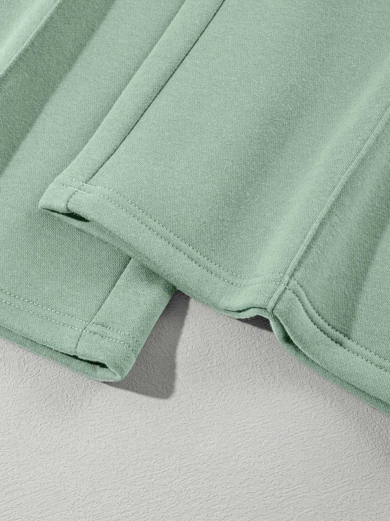 Drop Shoulder Zip Up Jacket and Drawstring Pants Active 2pcs Set