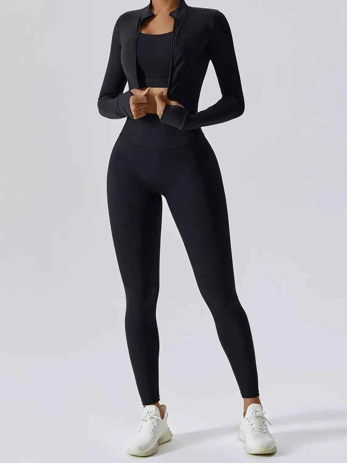 Bra Outerwear and Leggings 3-Piece Active Set