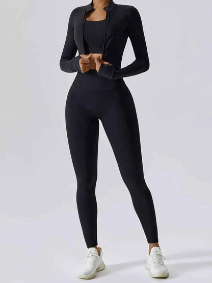 Bra Outerwear and Leggings 3-Piece Active Set