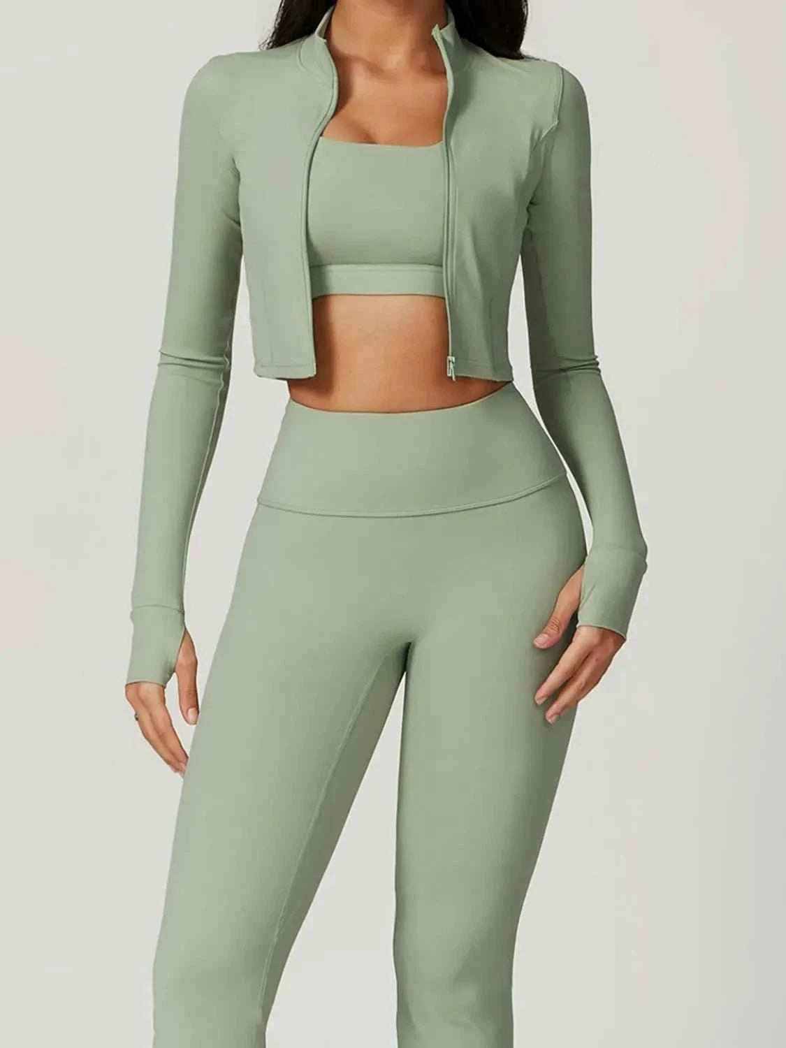 Bra Outerwear and Leggings 3-Piece Active Set