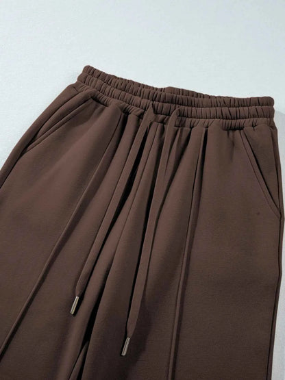 Collared Sweatshirt and High Waist Pants Active Set