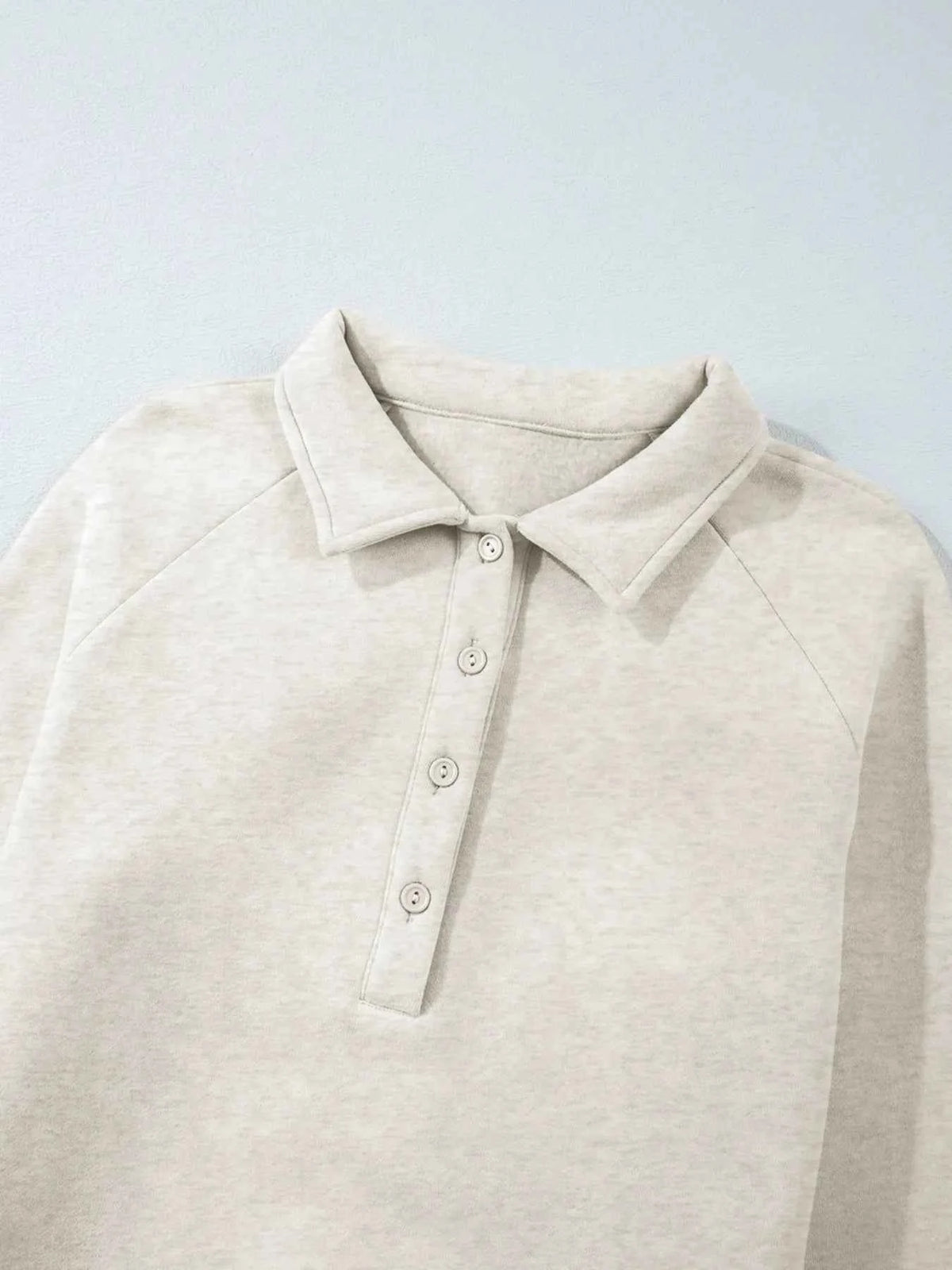 Collared Sweatshirt and High Waist Pants Active Set