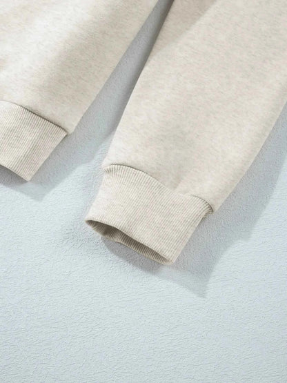 Collared Sweatshirt and High Waist Pants Active Set