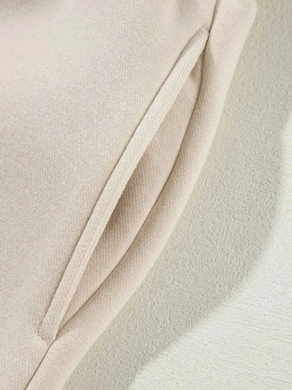 Drop Shoulder Zip Up Jacket and Drawstring Pants Active 2pcs Set