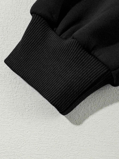 Drop Shoulder Zip Up Jacket and Drawstring Pants Active 2pcs Set