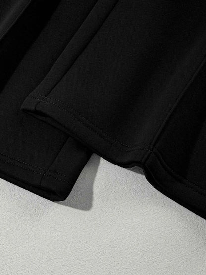 Drop Shoulder Zip Up Jacket and Drawstring Pants Active 2pcs Set