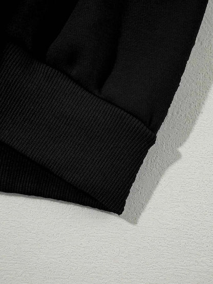 Drop Shoulder Zip Up Jacket and Drawstring Pants Active 2pcs Set