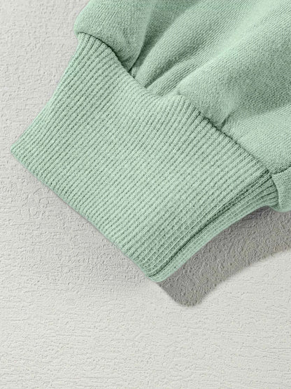 Drop Shoulder Zip Up Jacket and Drawstring Pants Active 2pcs Set