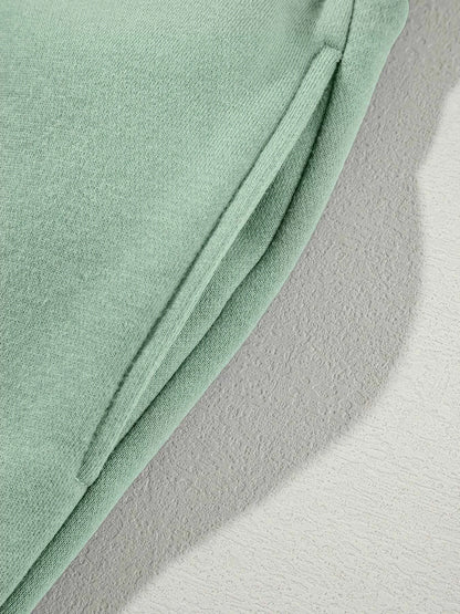 Drop Shoulder Zip Up Jacket and Drawstring Pants Active 2pcs Set