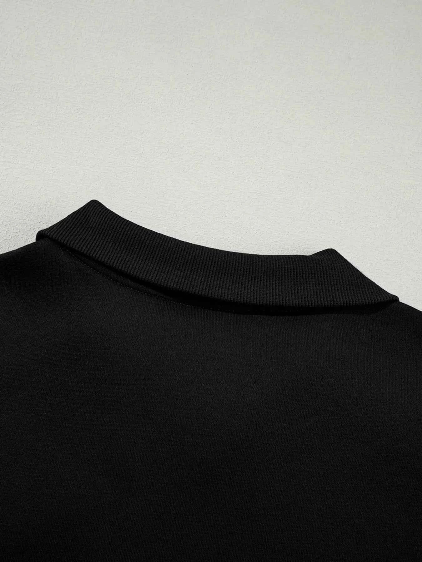 Drop Shoulder Zip Up Jacket and Drawstring Pants Active 2pcs Set