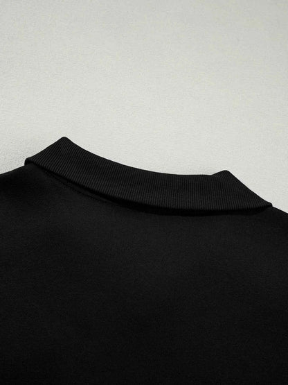 Drop Shoulder Zip Up Jacket and Drawstring Pants Active 2pcs Set