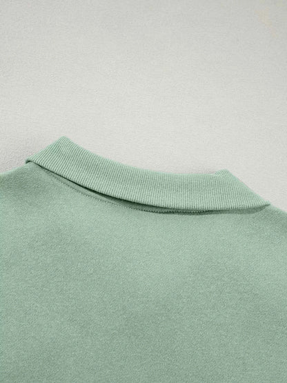 Drop Shoulder Zip Up Jacket and Drawstring Pants Active 2pcs Set