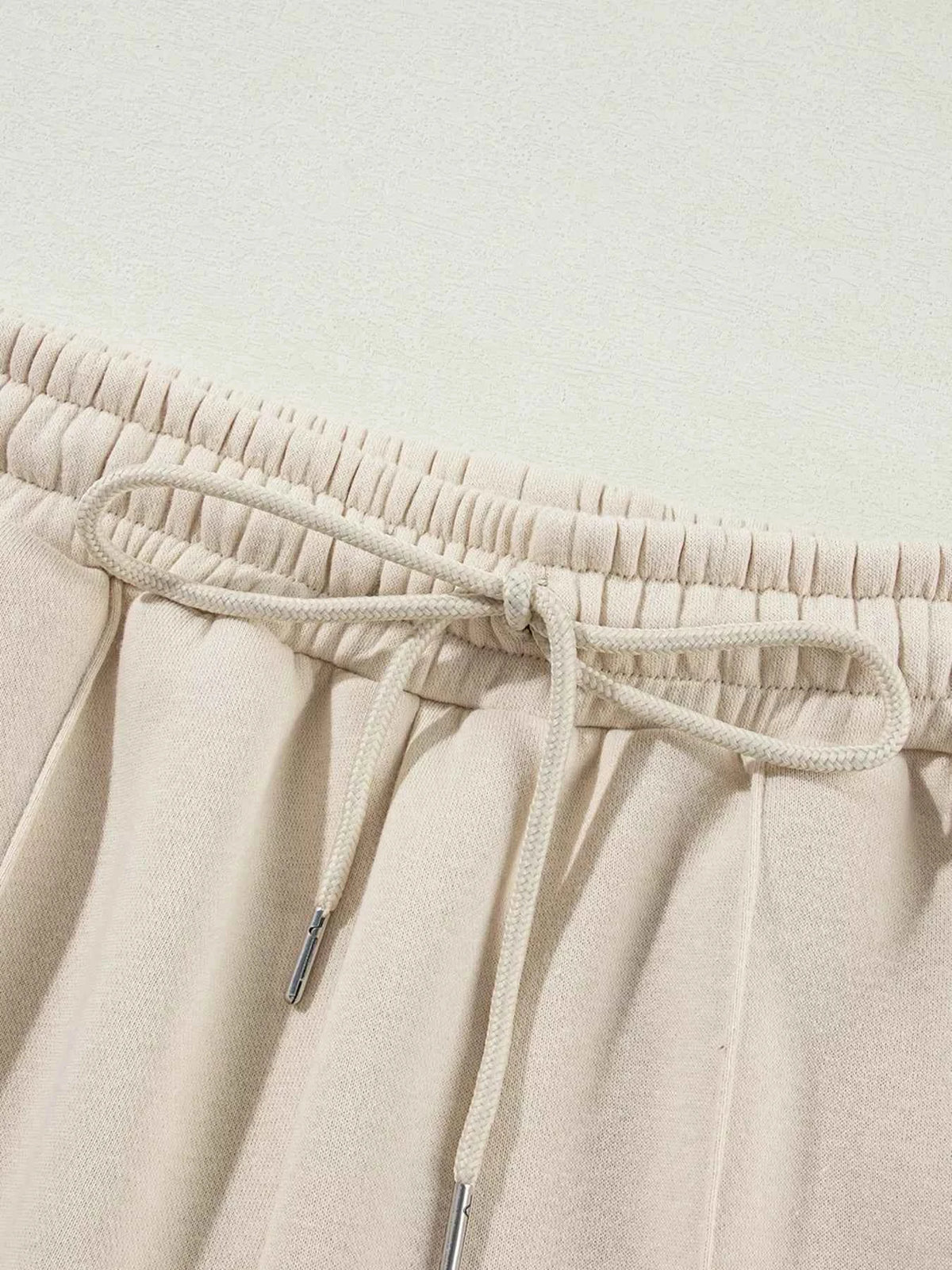 Drop Shoulder Zip Up Jacket and Drawstring Pants Active 2pcs Set