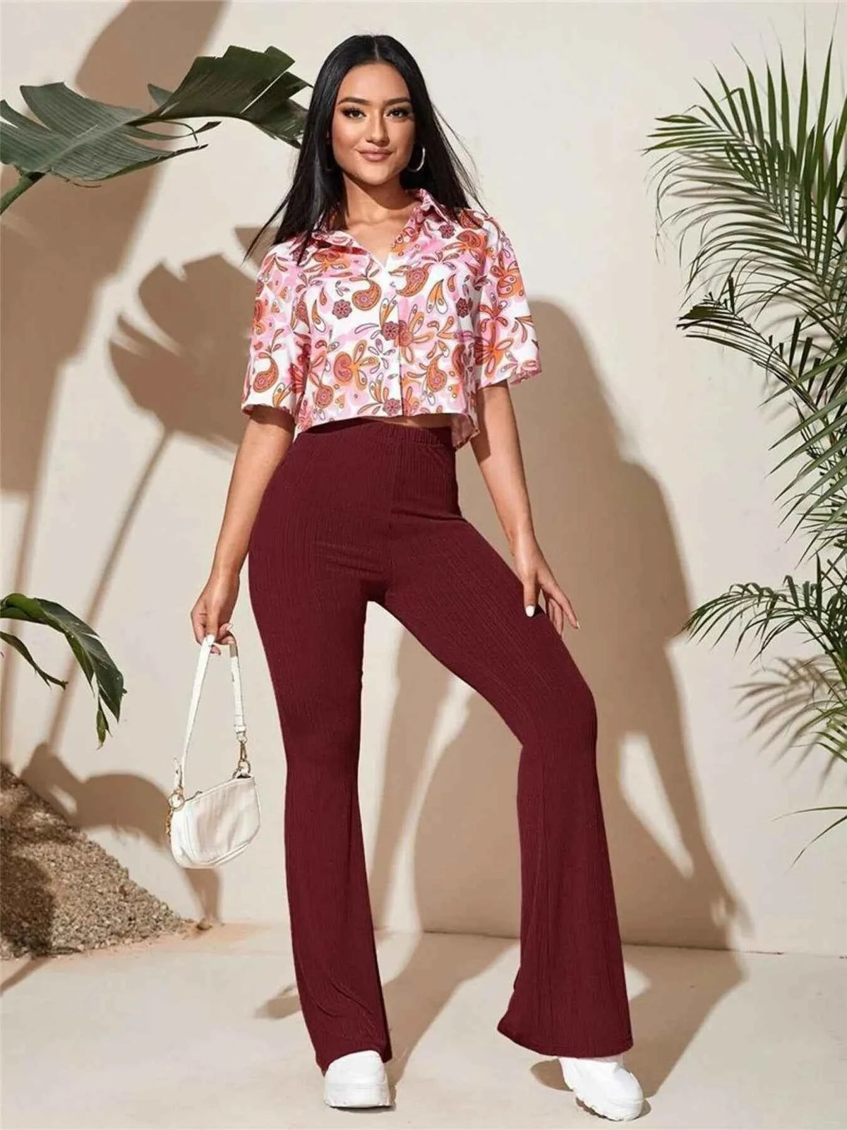 Full Size High-Waist Flare Active Pants Plus Size