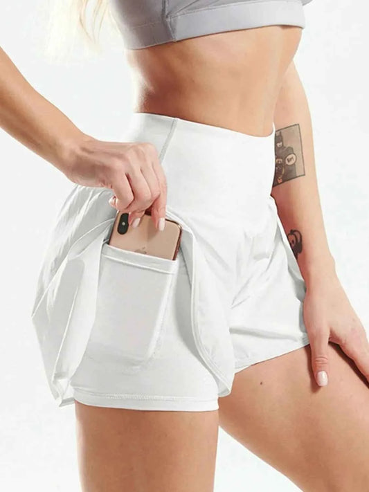 Pocketed High Waist Active Shorts