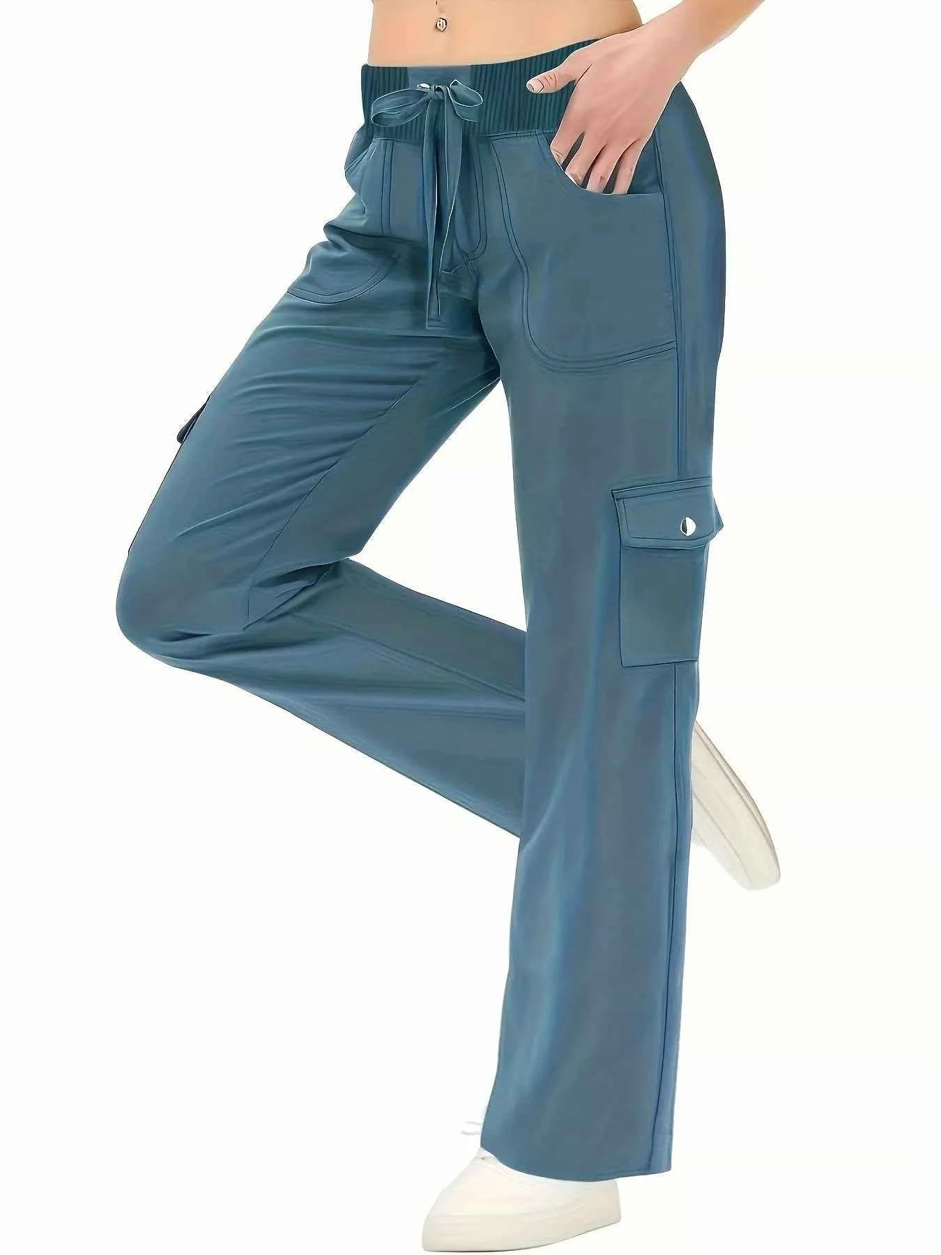Relaxed Fit Active Pants with Drawstring Waist