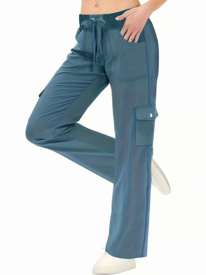 Relaxed Fit Active Pants with Drawstring Waist