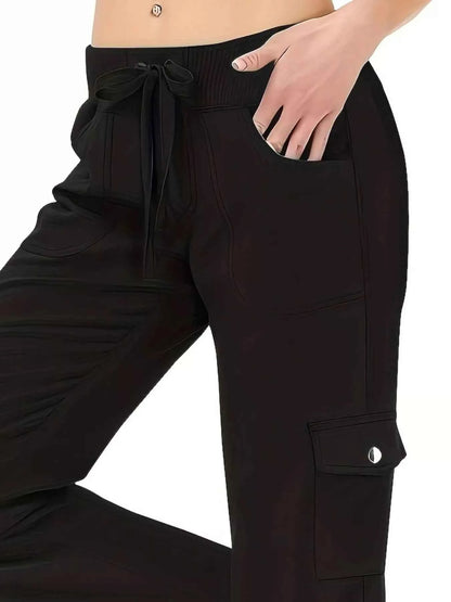 Relaxed Fit Active Pants with Drawstring Waist