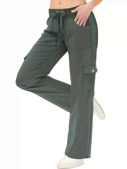 Relaxed Fit Active Pants with Drawstring Waist