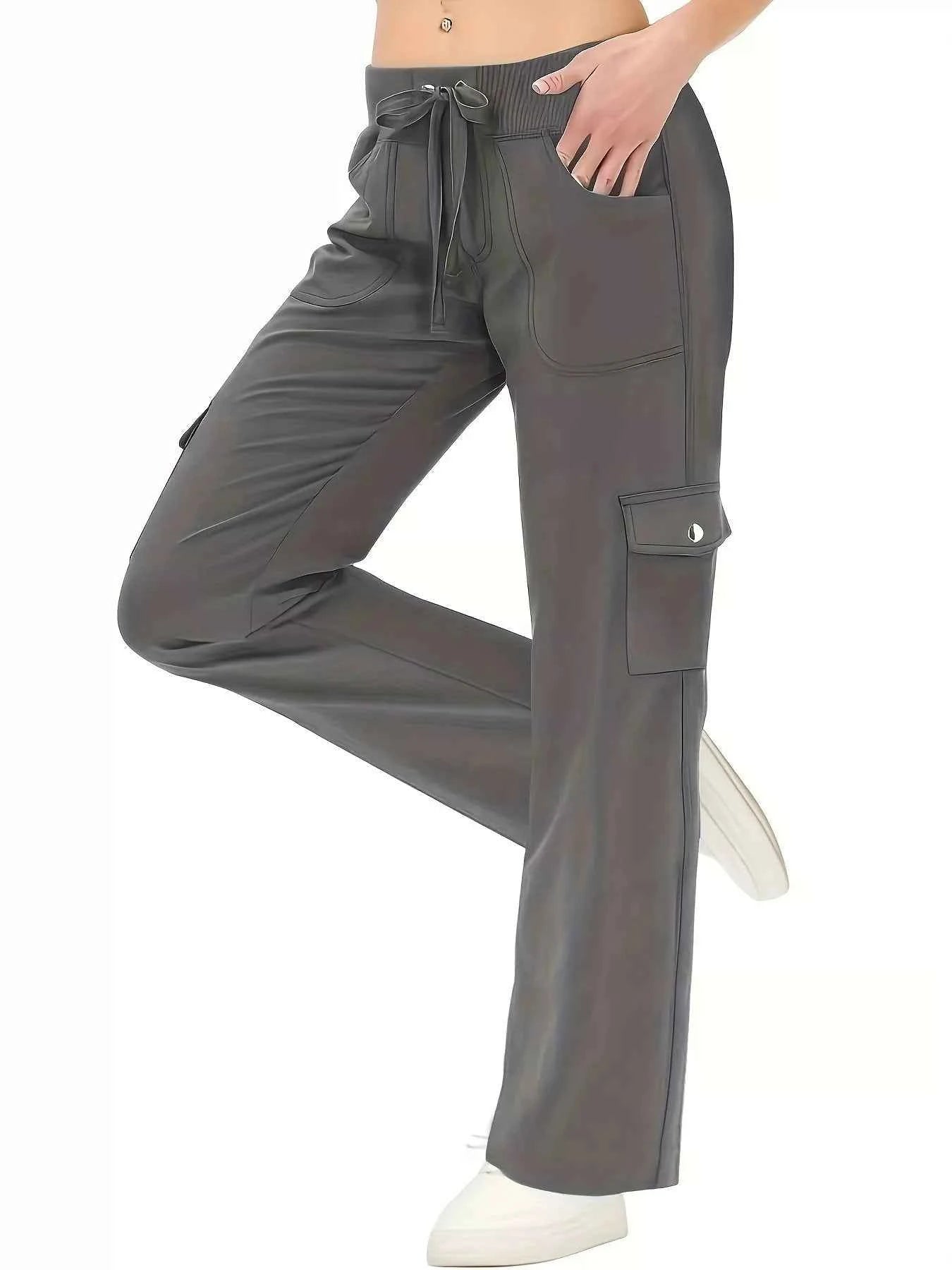 Relaxed Fit Active Pants with Drawstring Waist