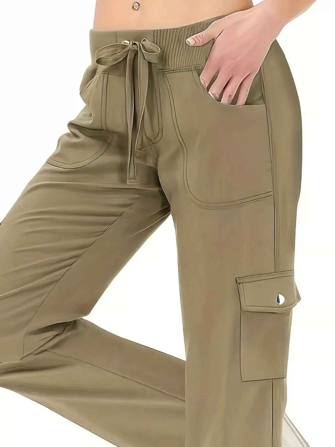 Relaxed Fit Active Pants with Drawstring Waist