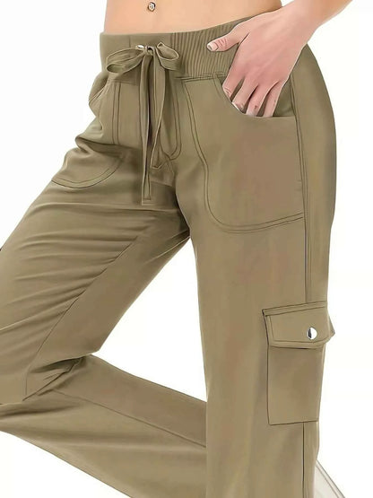 Relaxed Fit Active Pants with Drawstring Waist