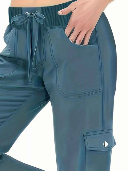 Relaxed Fit Active Pants with Drawstring Waist