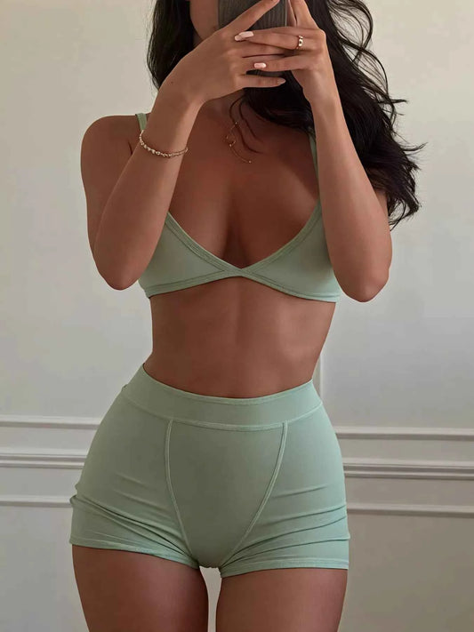 Seamless Bra and High Waist Shorts Active Set