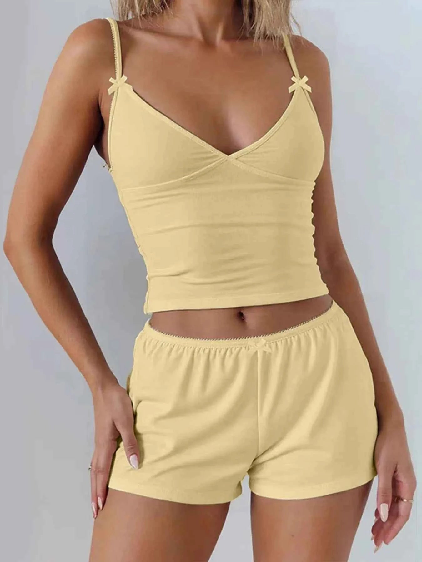 V-Neck Cami and Shorts Set