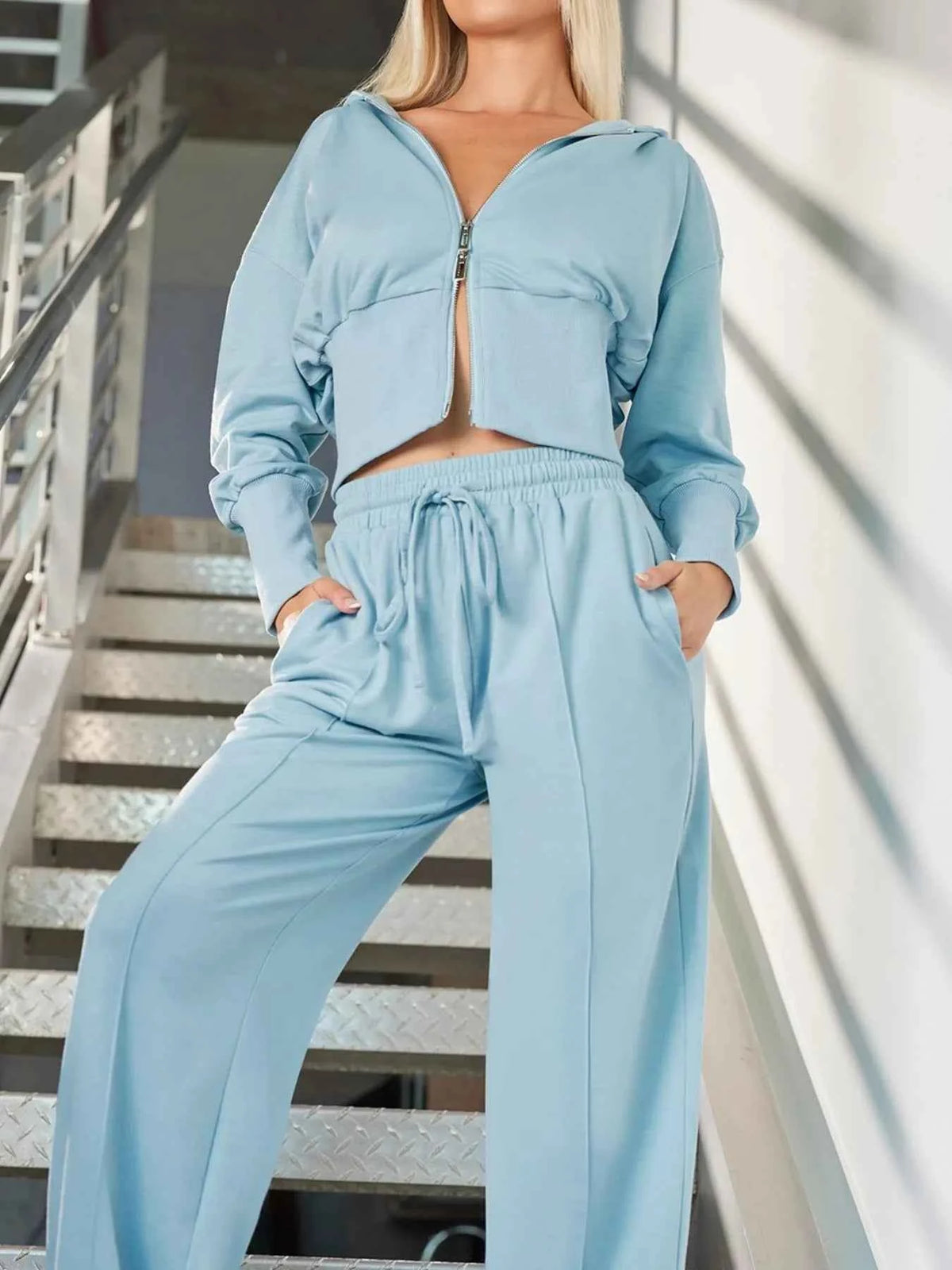 Zip-Up Hoodie and Pants Active Set