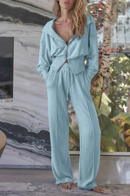 Zip-Up Hoodie and Pants Active Set