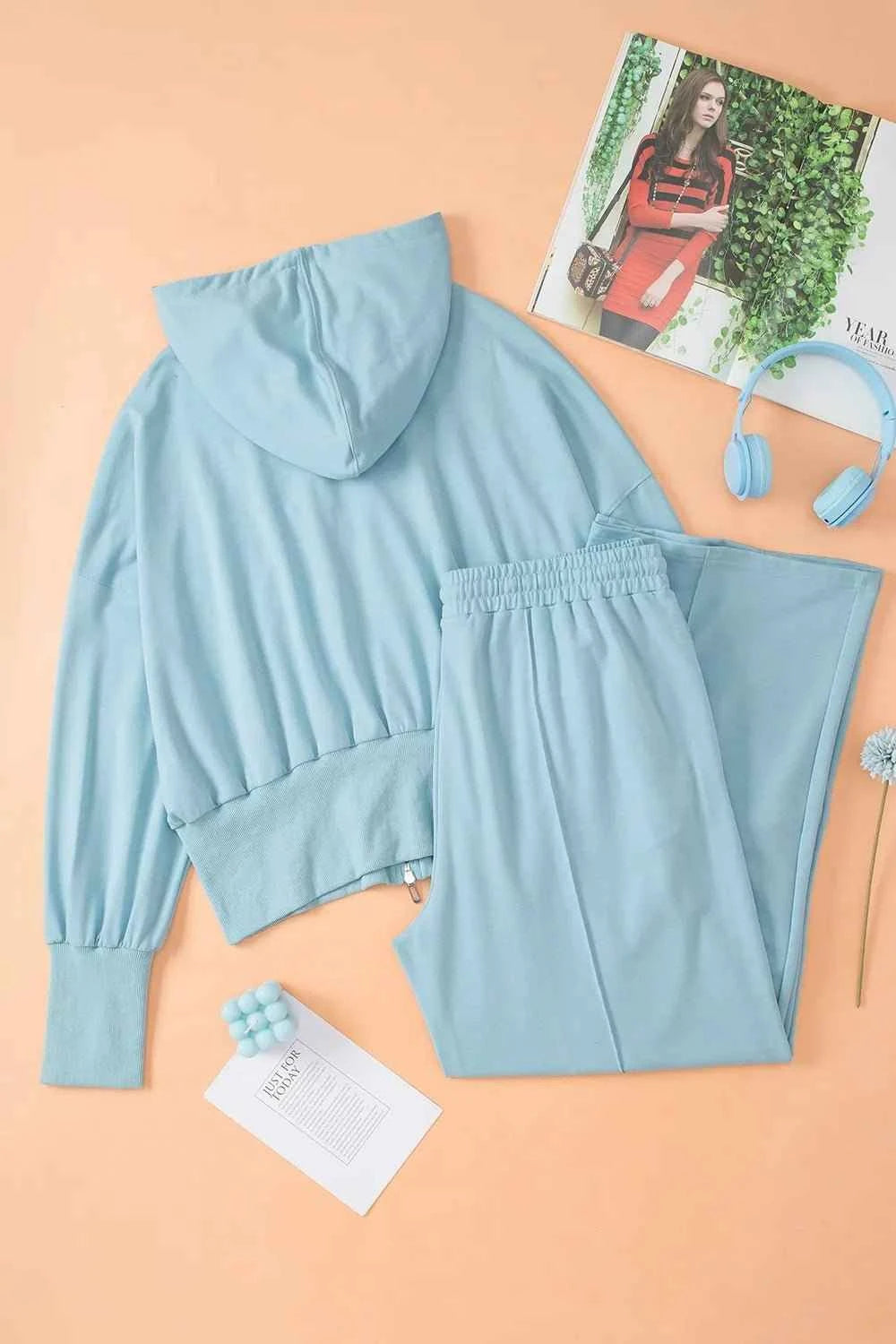 Zip-Up Hoodie and Pants Active Set
