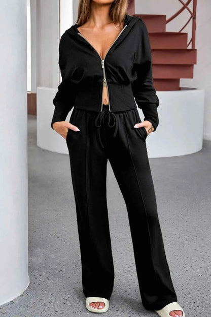 Zip-Up Hoodie and Pants Active Set